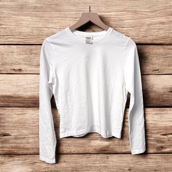 Victoria's Secret PINK White Long Sleeve Cotton Shirt Size Small New with Tags - Picture 5 of 5